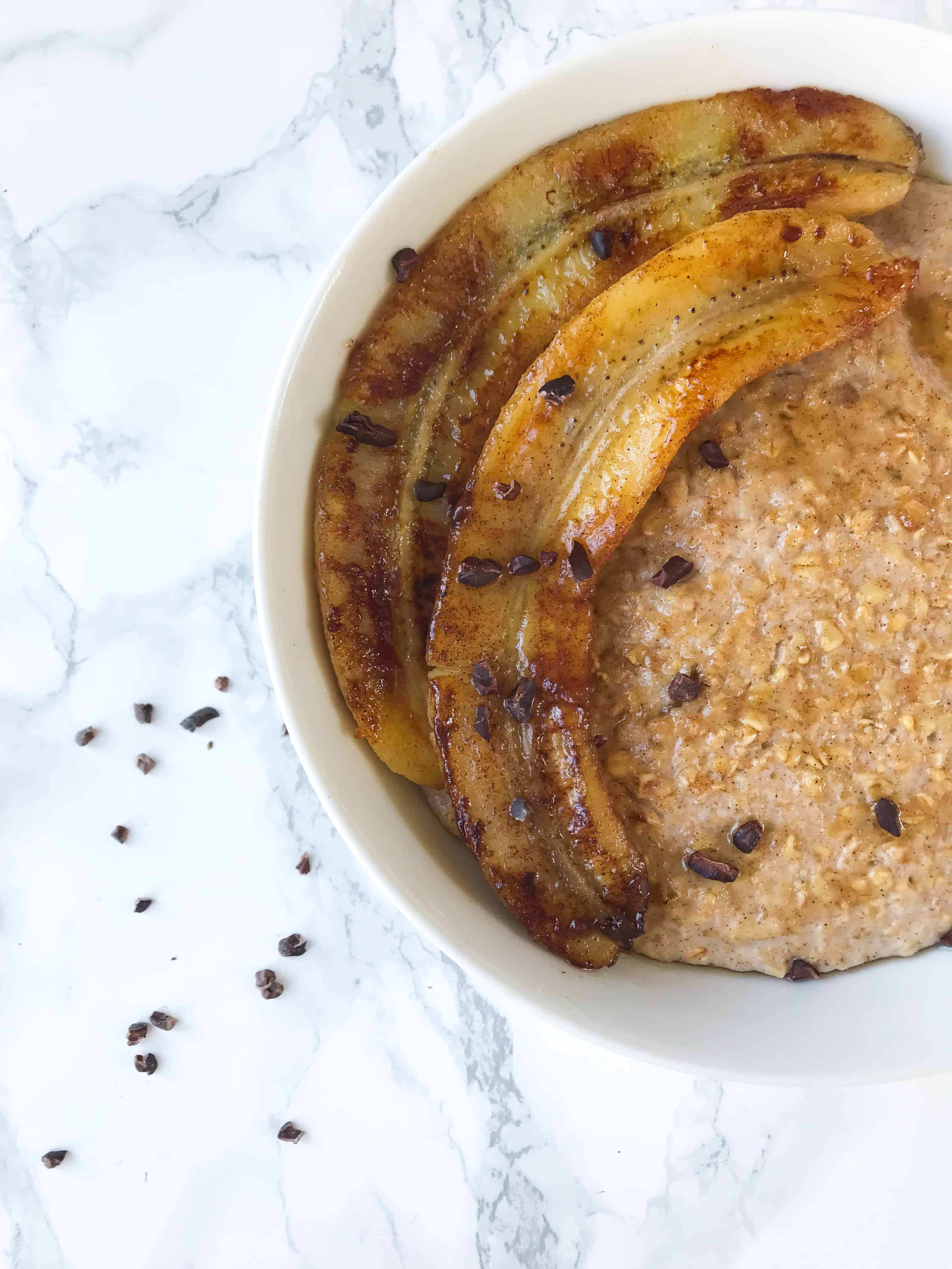 CREAMY CARAMELISED BANANA PORRIDGE WITH PEANUT BUTTER