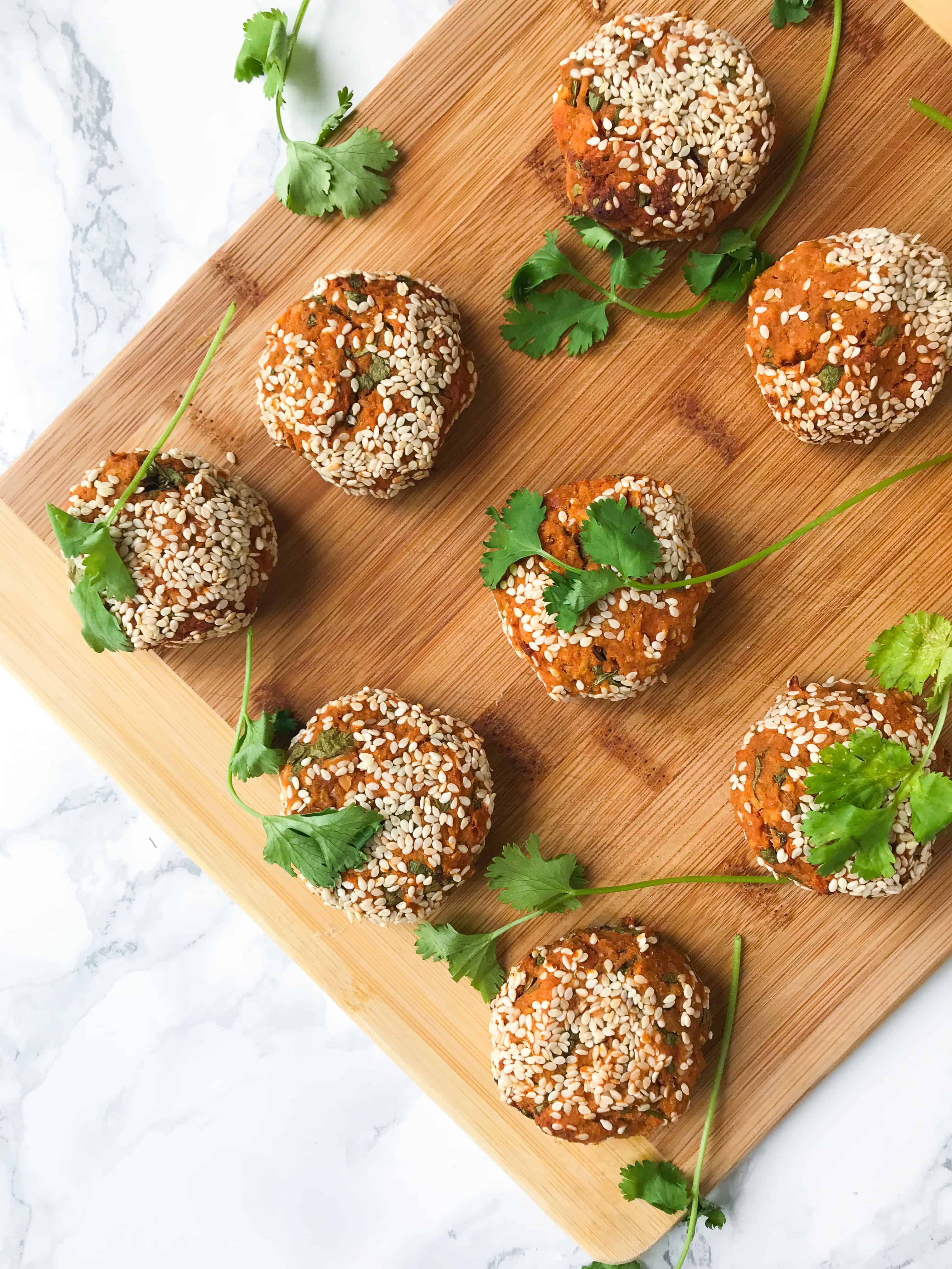 baked sweet potato falafel