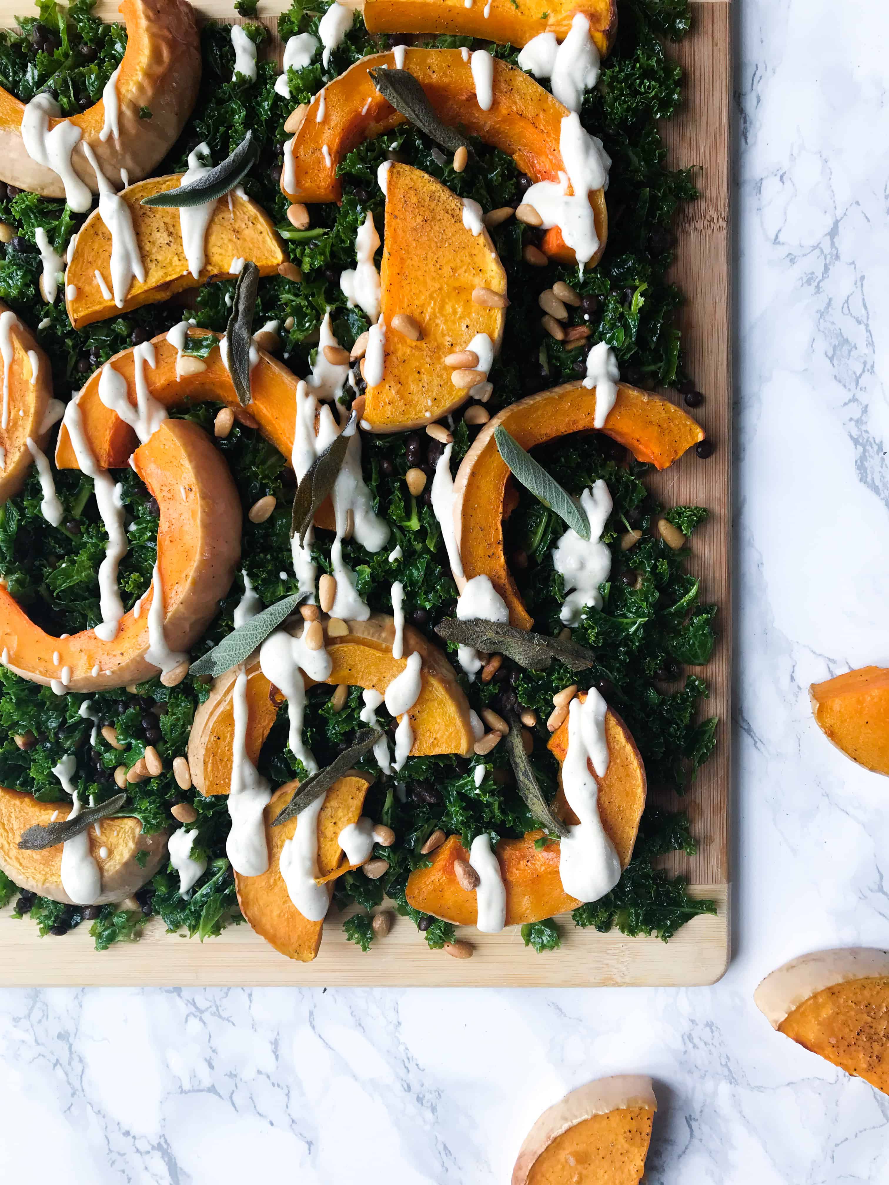 butternut squash and kale salad