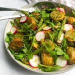 Walnut Pesto Potato Salad with Green Beans & Radish. Vegan, GF & Healthy!