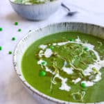 Pea and Watercress Soup with a Herby Lemon Drizzle - Vegan, GF & Healthy - Georgie Eats.