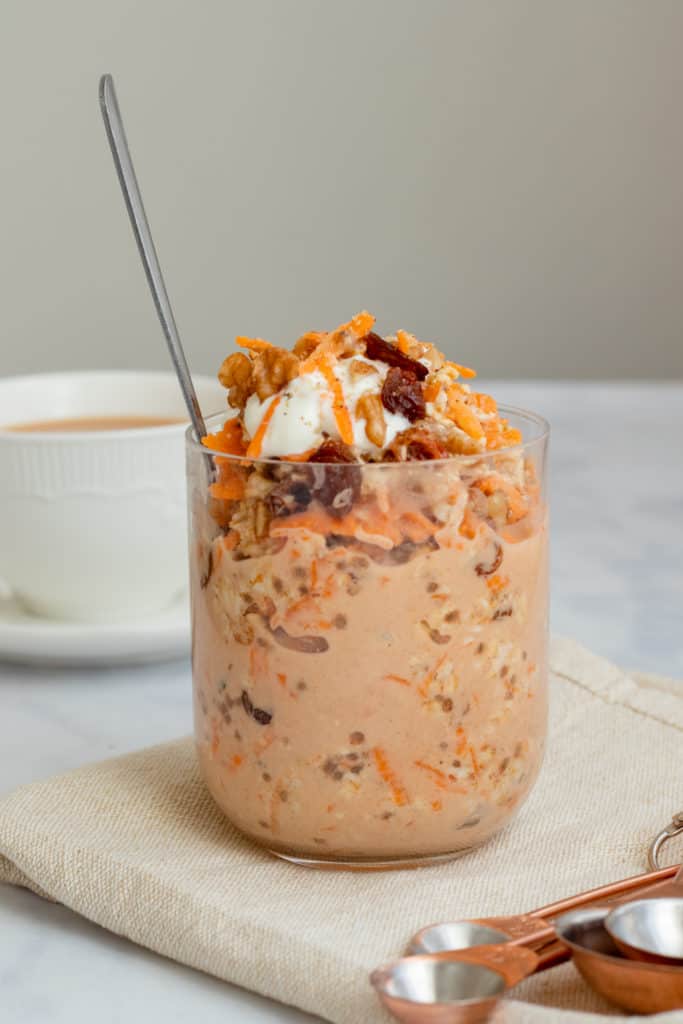 Easy Carrot Cake Overnight Oats Oatmeal I Georgie Eats