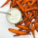 Smoky Sweet Potato Fries with a Tzatziki Dip - Vegan, GF & Healthy! Georgie Eats.