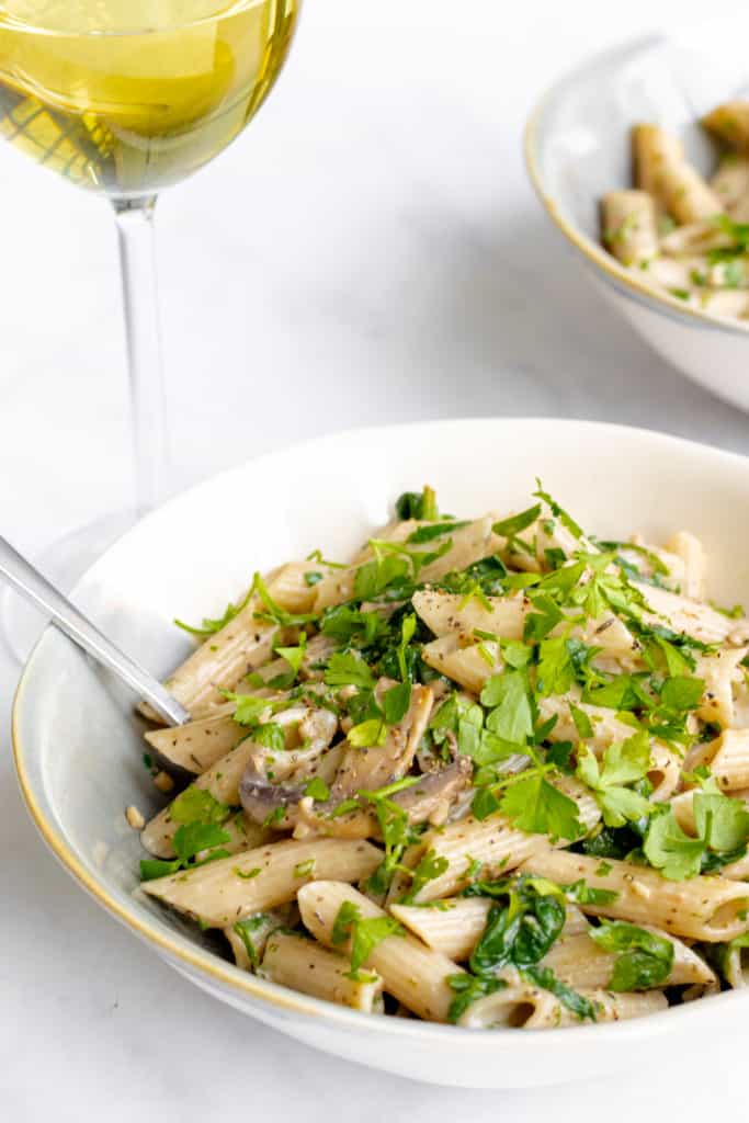 Creamy Mushroom Pasta - Vegan, GF & Healthy! Georgie Eats.