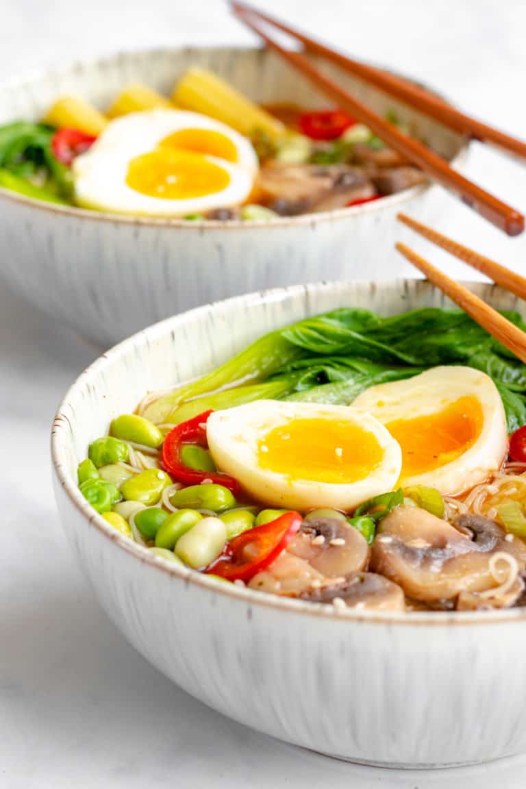 Vegetarian Miso Ramen Recipe - Healthy & GF! Georgie Eats.