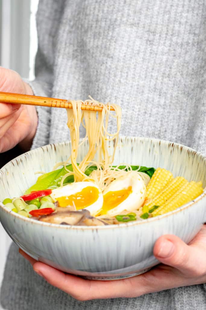 Vegetarian Miso Ramen Recipe - Healthy & GF! Georgie Eats.