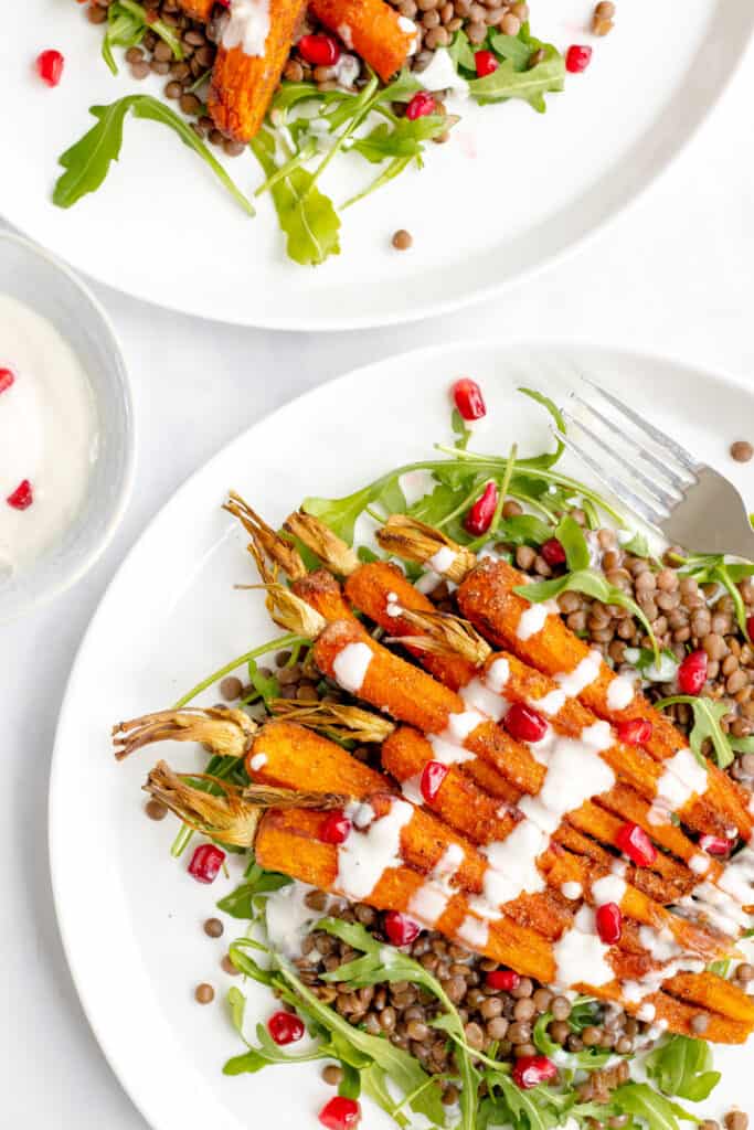 Spiced Carrot & Lentil Salad - Healthy, GF & Vegan! Georgie Eats.