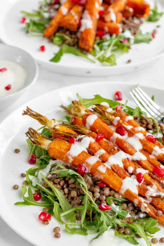 Spiced Carrot & Lentil Salad - Healthy, GF & Vegan! Georgie Eats.