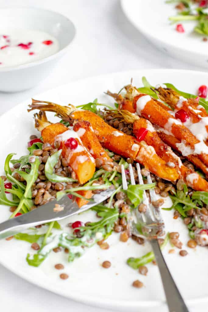 spiced carrot & lentil salad