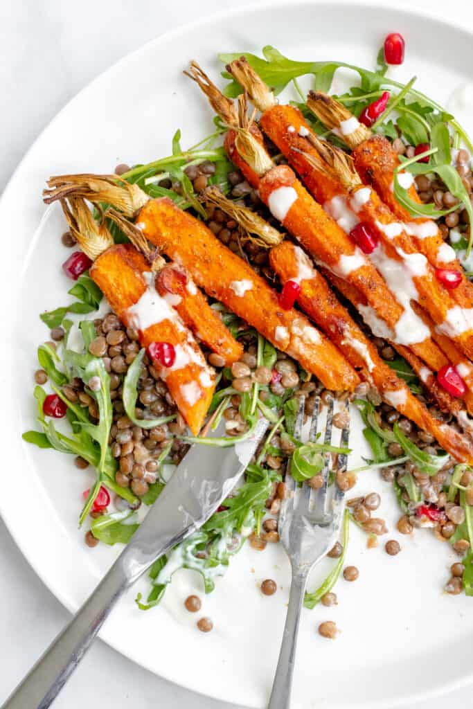 Spiced Carrot & Lentil Salad - Healthy, GF & Vegan! Georgie Eats.