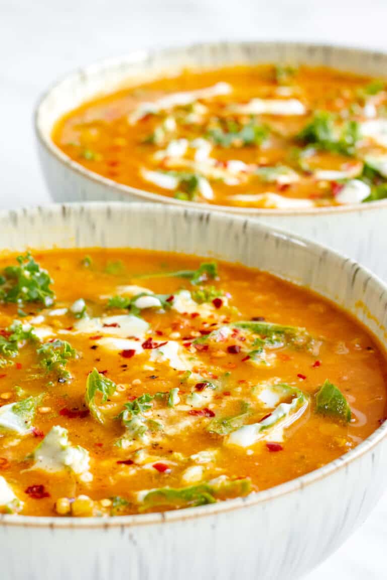 Spiced Turmeric Lentil Soup with Kale & Courgette I Eats