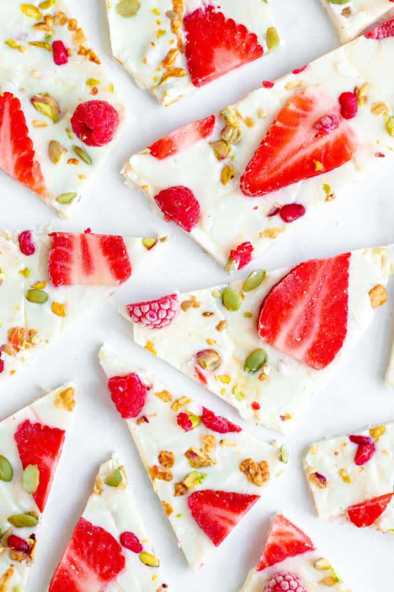 Fruity Frozen Yoghurt Bark with Nuts & Granola I Eats