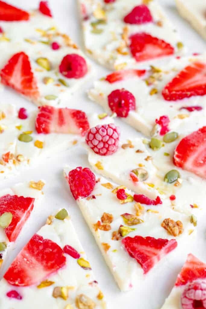 Fruity Frozen Yoghurt Bark - Vegan, GF & Healthy! Georgie Eats.