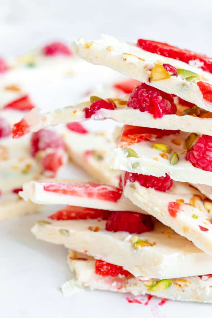 Fruity Frozen Yoghurt Bark - Vegan, GF & Healthy! Georgie Eats.