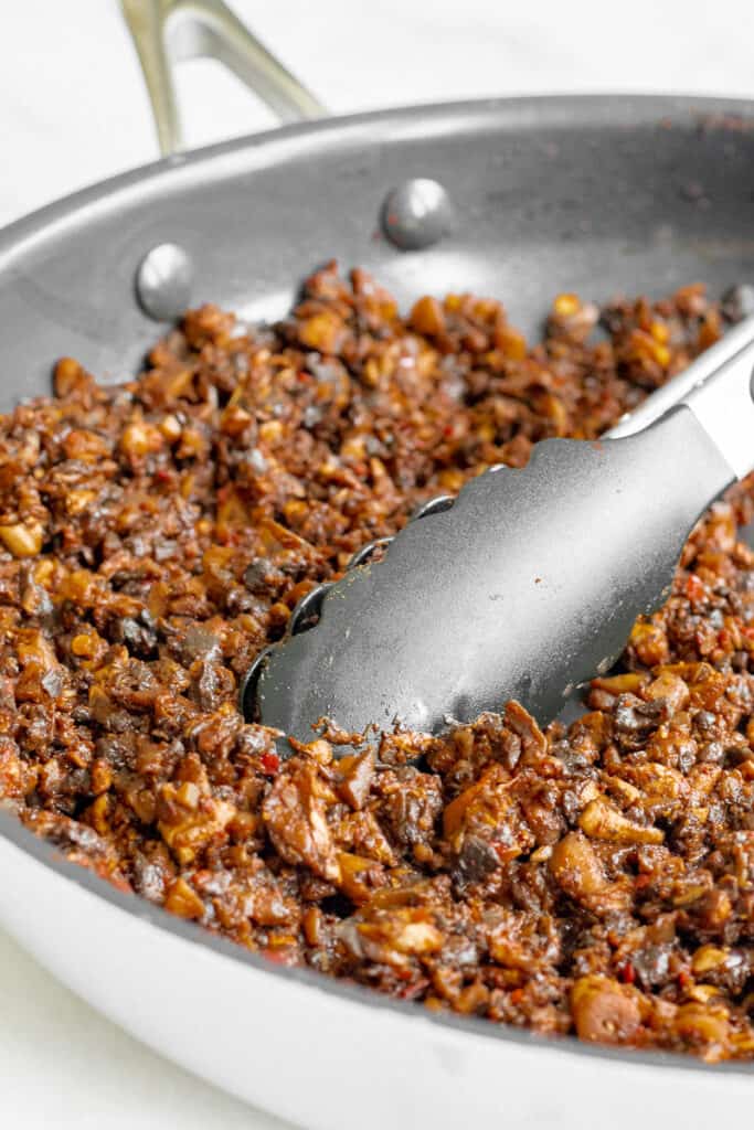 Mushroom Taco Meat in Pan