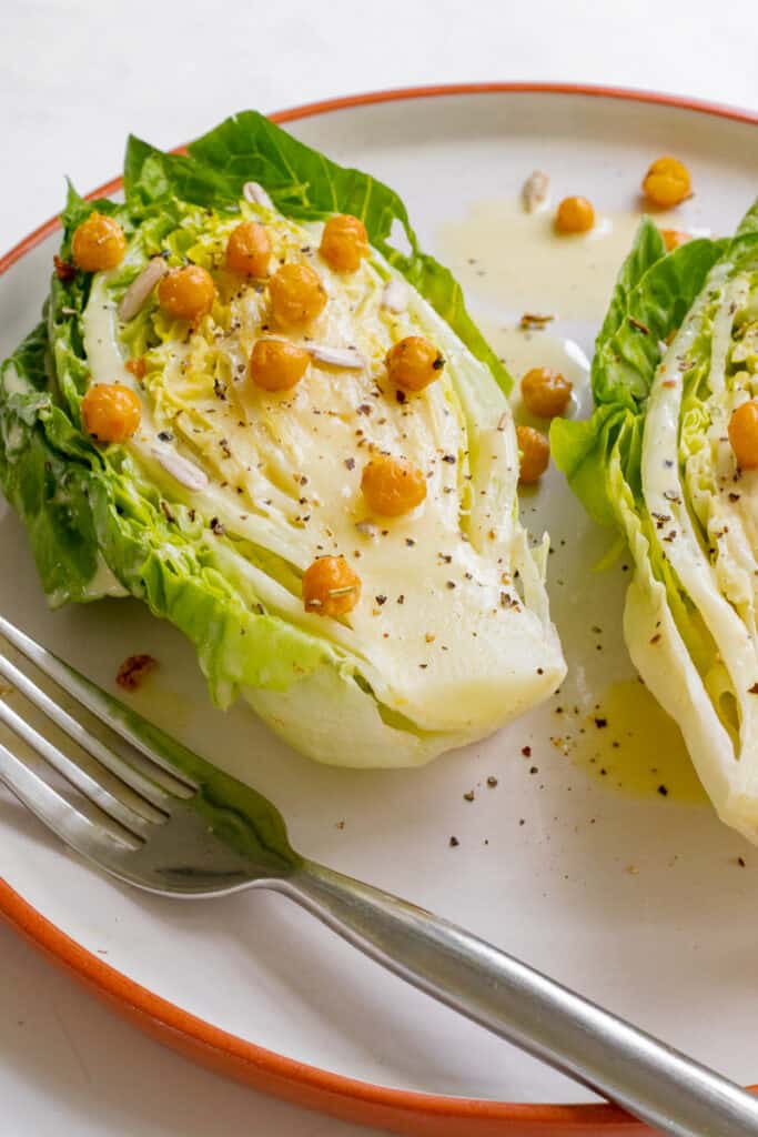 Vegan Caesar Salad with Chickpea Croutons - Vegan, GF & Healthy! Georgie Eats.