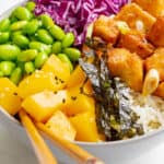 Crispy Ginger & Chilli Tofu and Mango Poke Bowls - Vegan, GF & Healthy! Georgie Eats.