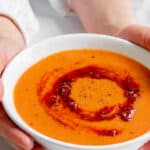 Spicy Roasted Tomato & Harissa Soup - Vegan, GF & Healthy! Georgie Eats