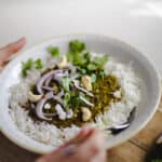 Coconut, Spinach & Red Lentil Dhal - Vegan, GF & Healthy! Georgie Eats