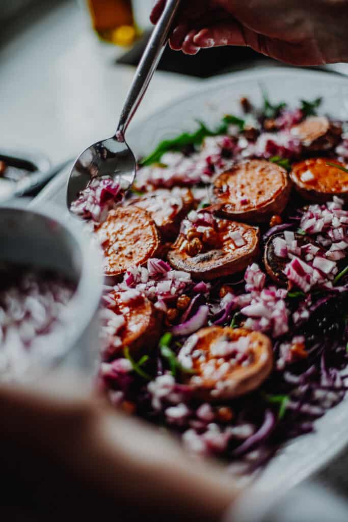 Black Rice & Sweet Potato Salad - Georgie Eats.