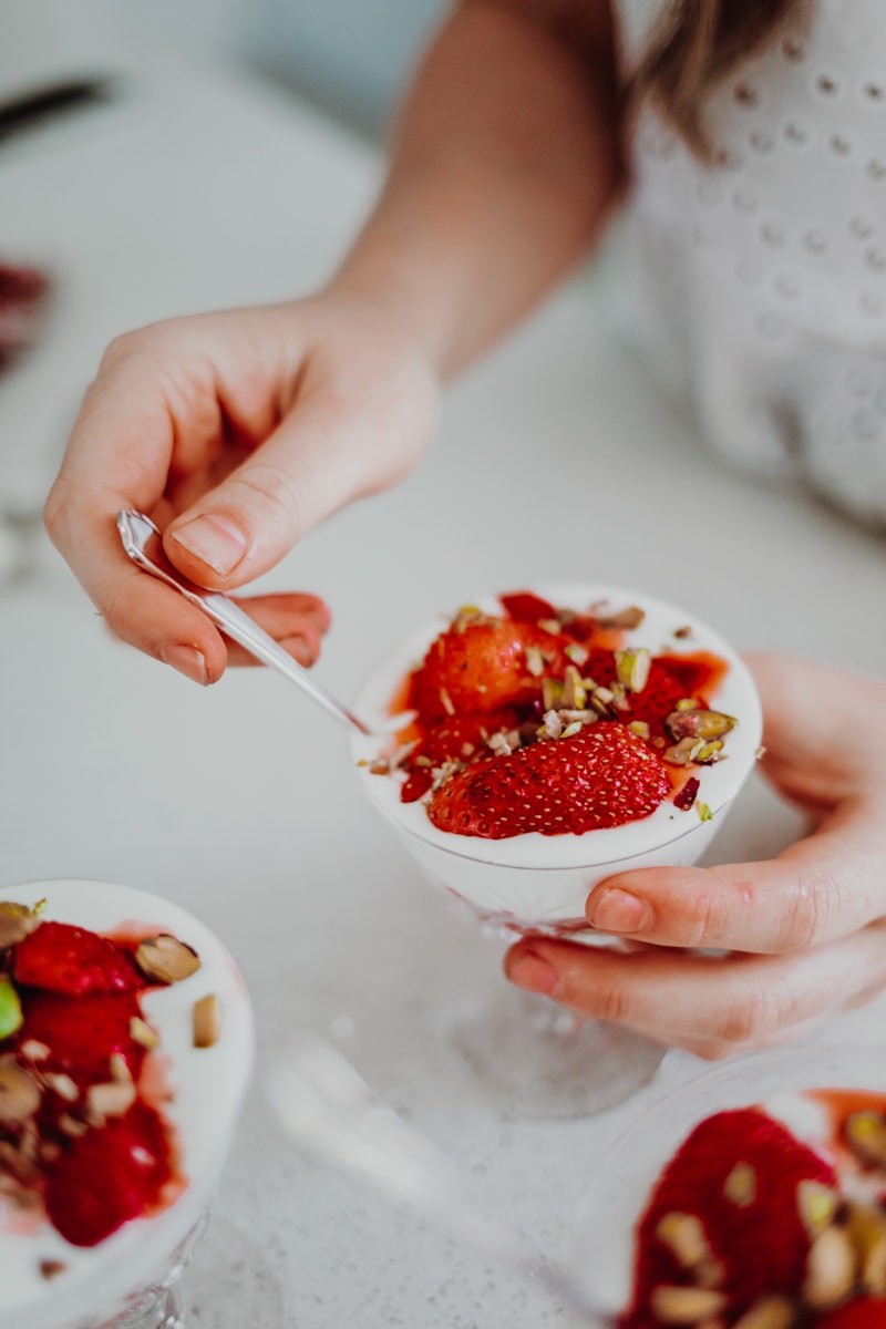 Strawberry & Elderflower Fools - Vegan, GF & Healthy! Georgie Eats.