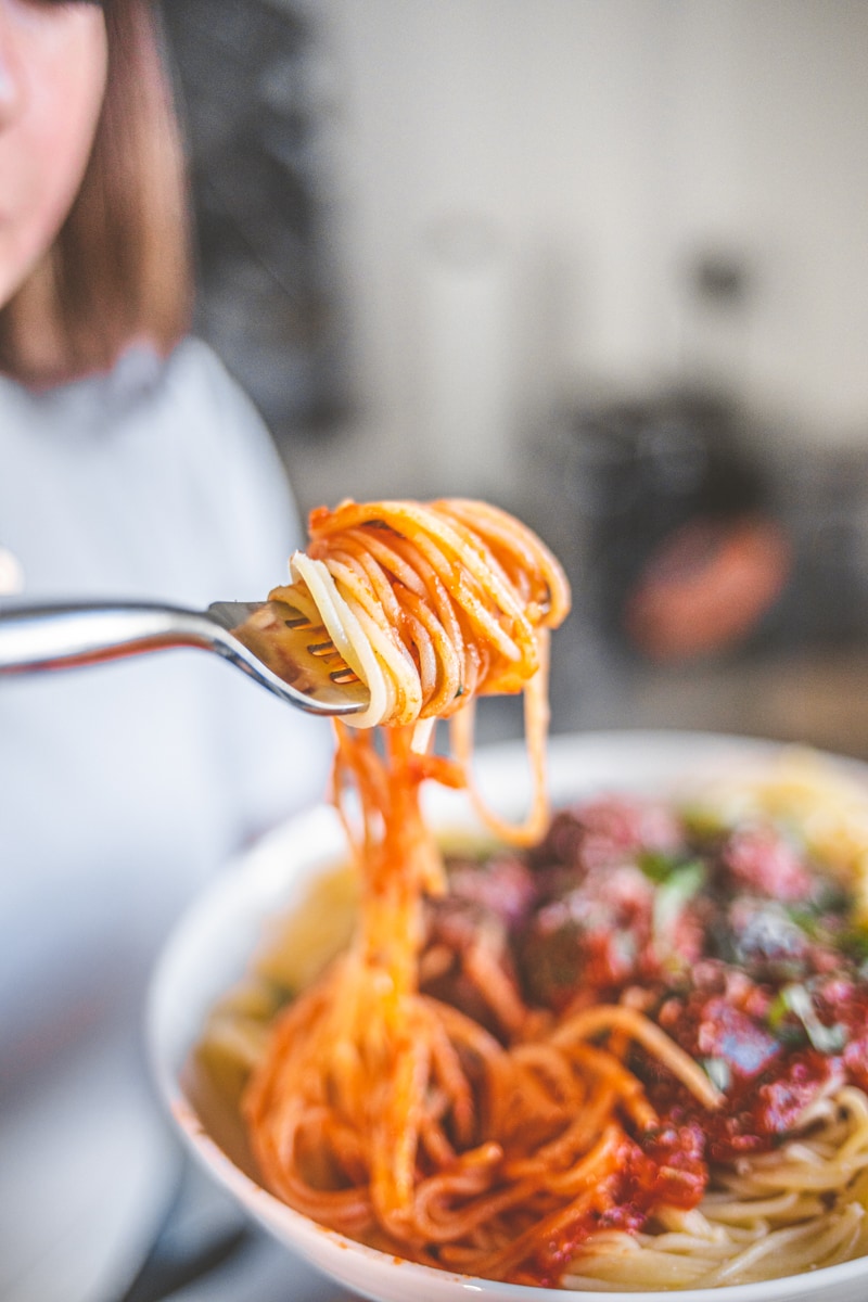 The Best Ever Vegan Meatballs with Spaghetti - Georgie Eats