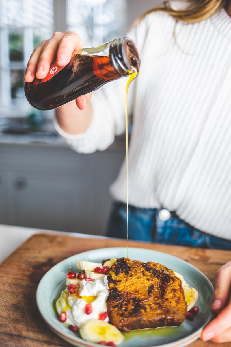 Vegan Banana Bread French Toast - Georgie Eats