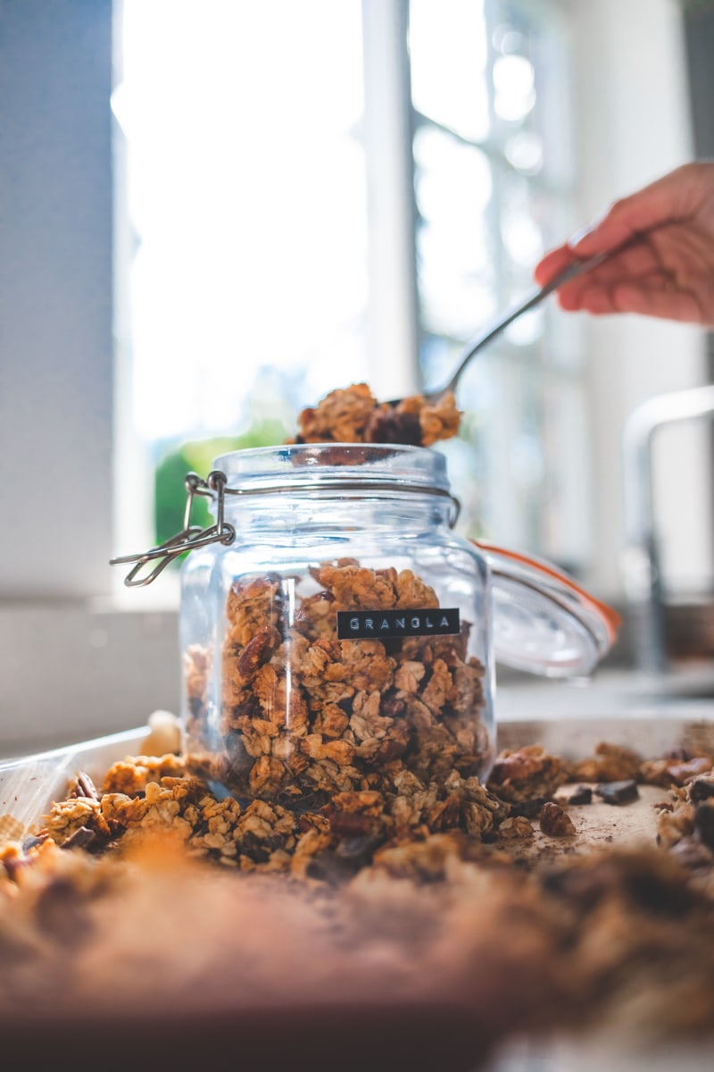 Chunky Monkey Granola in a Jar - Georgie Eats