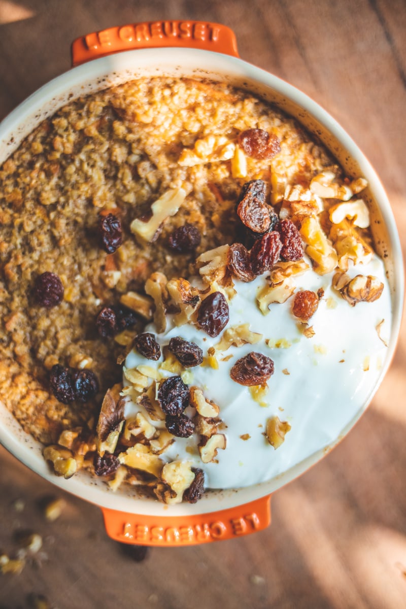 Carrot Cake Baked Oats - Georgie Eats