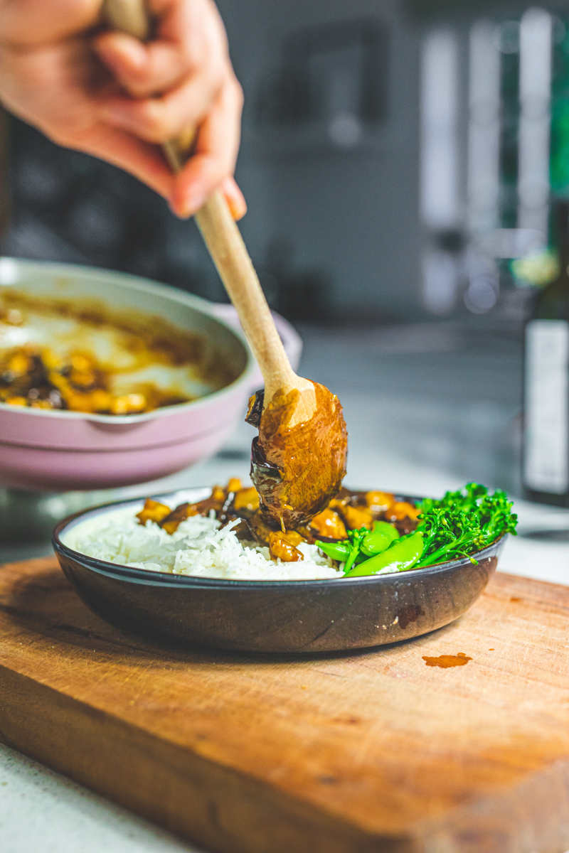 Serving up the Teriyaki Aubergine - Georgie Eats