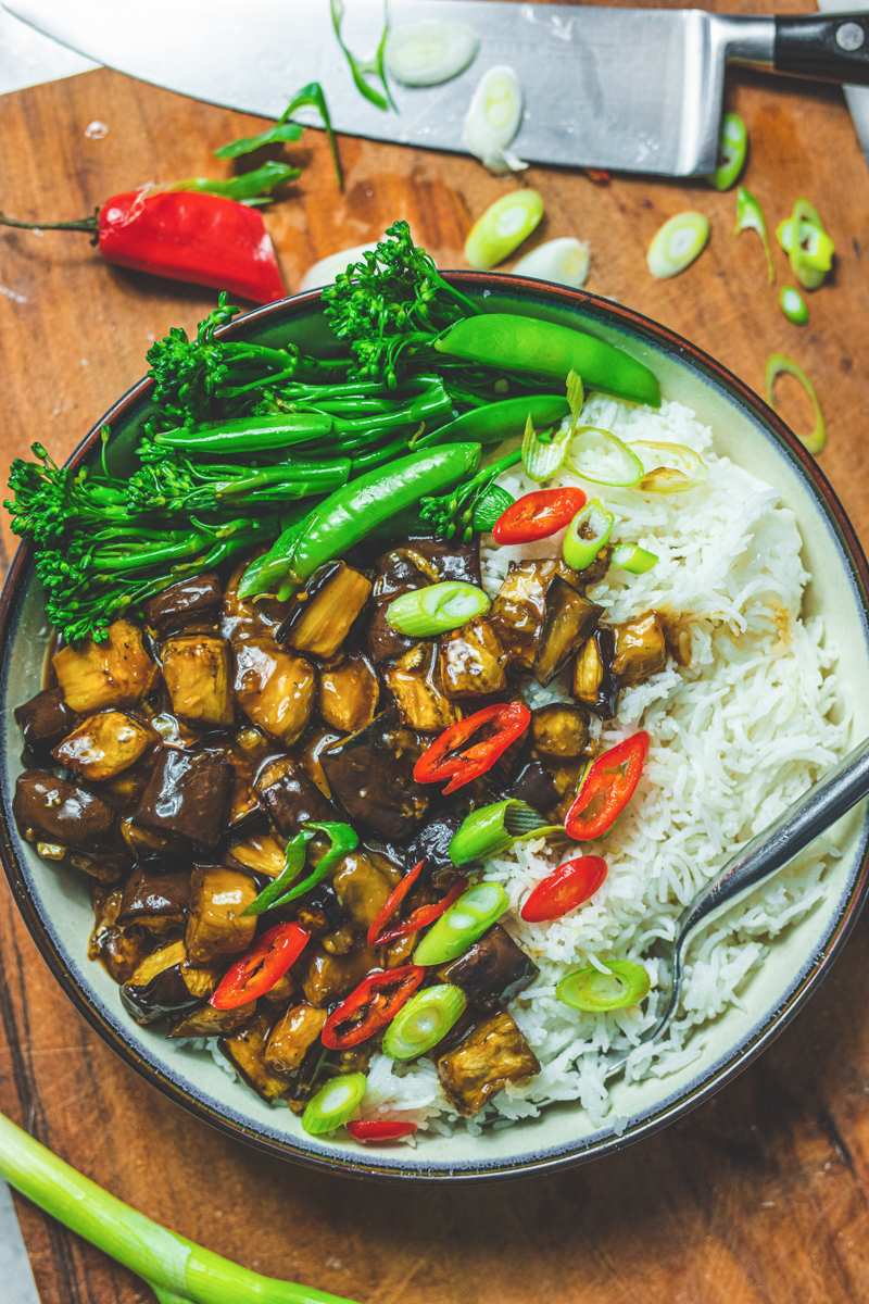 Teriyaki Aubergine - Georgie Eats