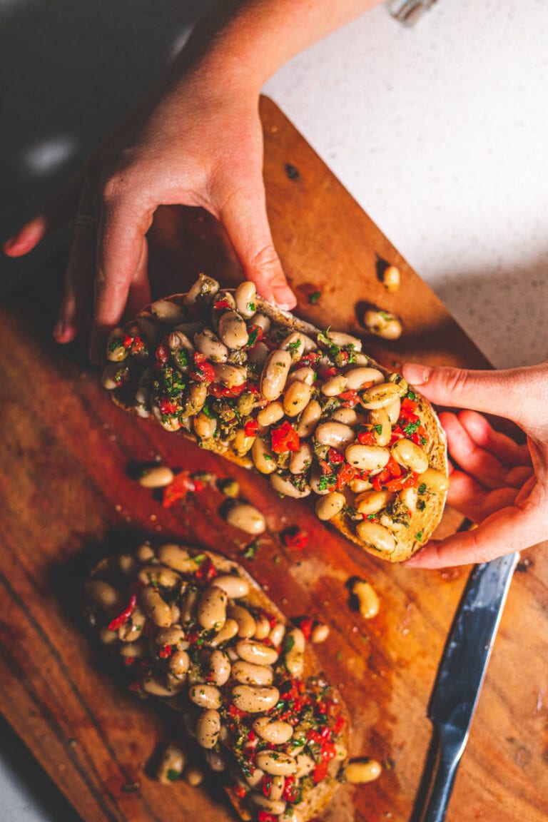 Roasted Pepper, Caper & Cannellini Toast I Eats