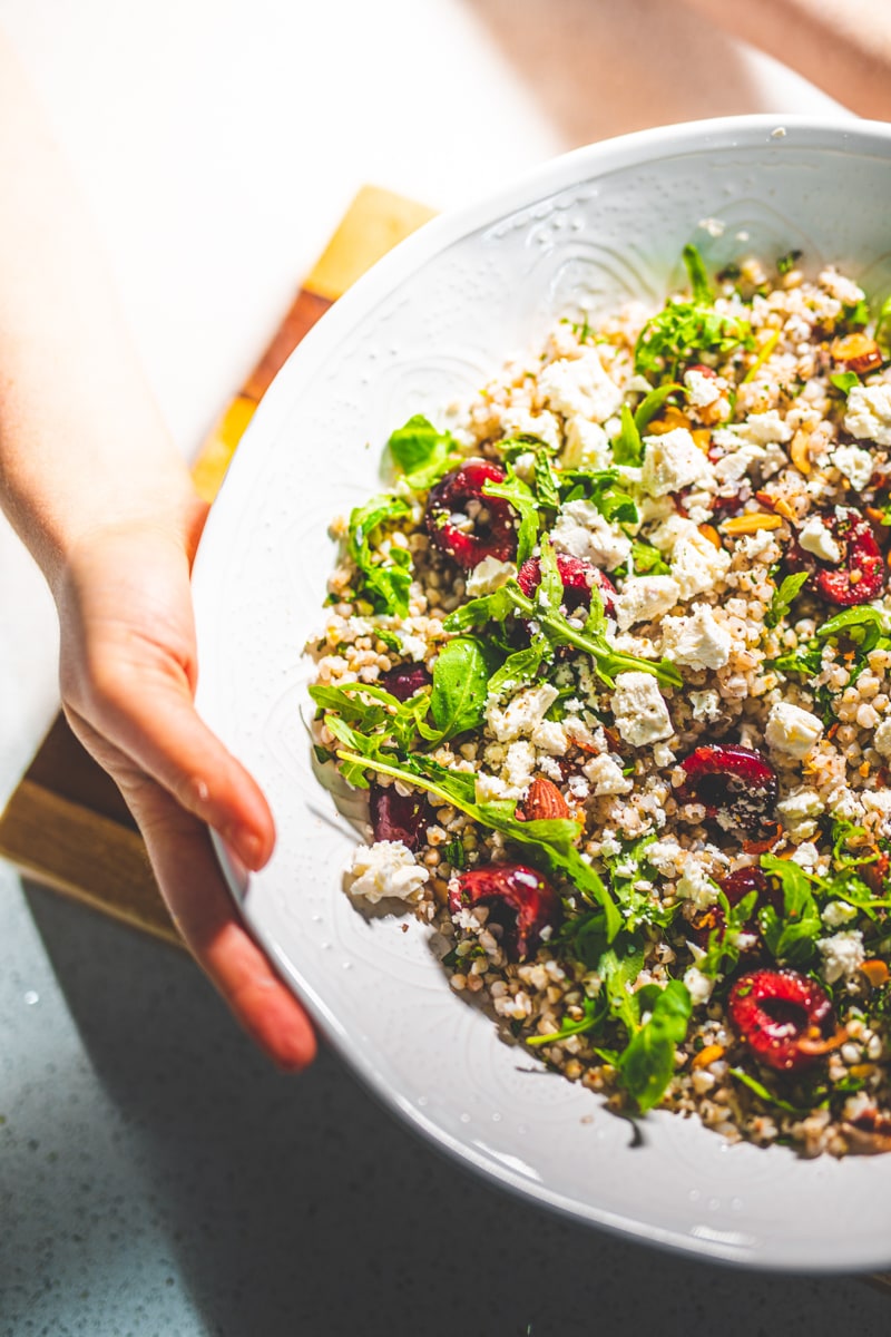 Cherry & Buckwheat Salad - Georgie Eats