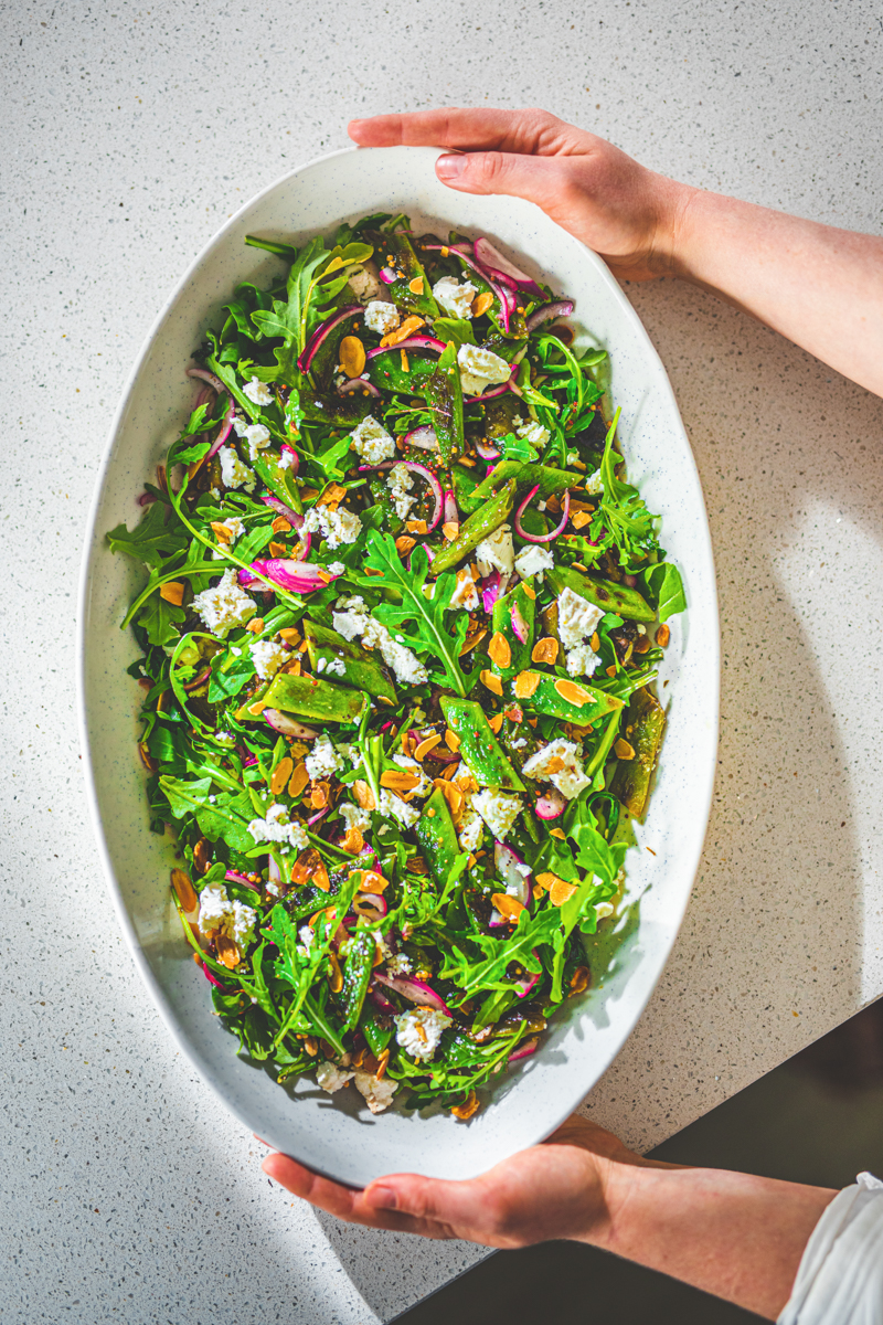 Charred Runner Bean Salad with feta - Georgie Eats