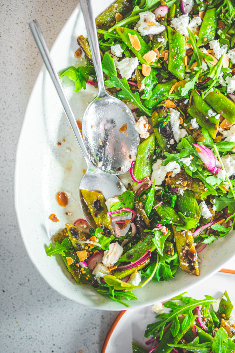 Charred Runner Bean Salad - Georgie Eats