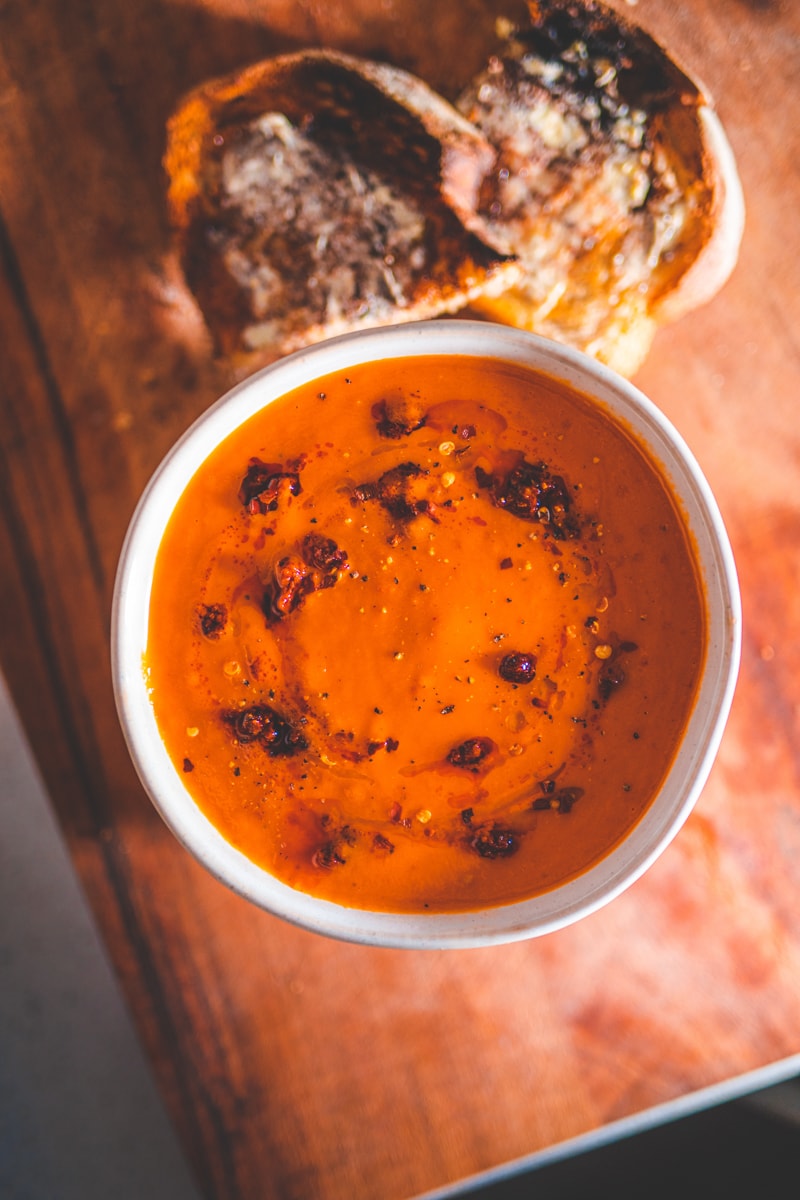 Roasted Tomato & Harissa Soup - Georgie Eats