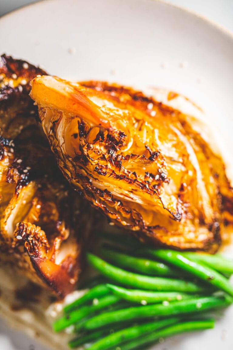 Roasted Cabbage Steaks with Miso Mash I Eats