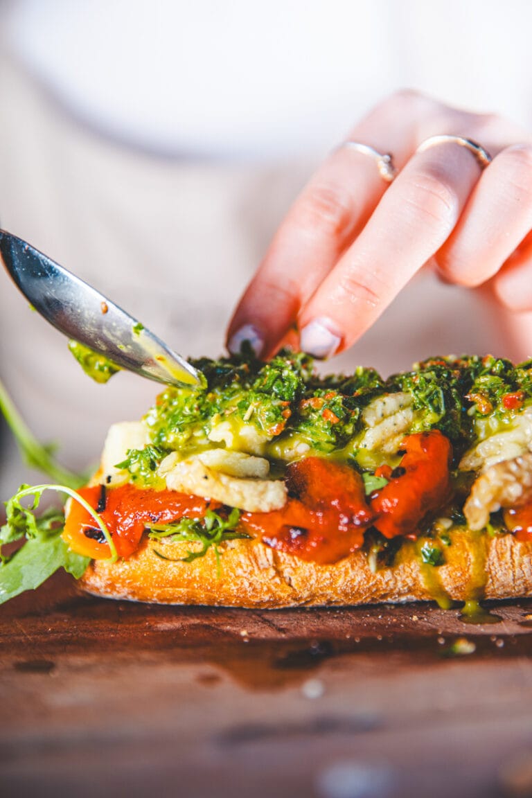 Chimichurri &amp; Burnt Aubergine Sandwich I Georgie Eats