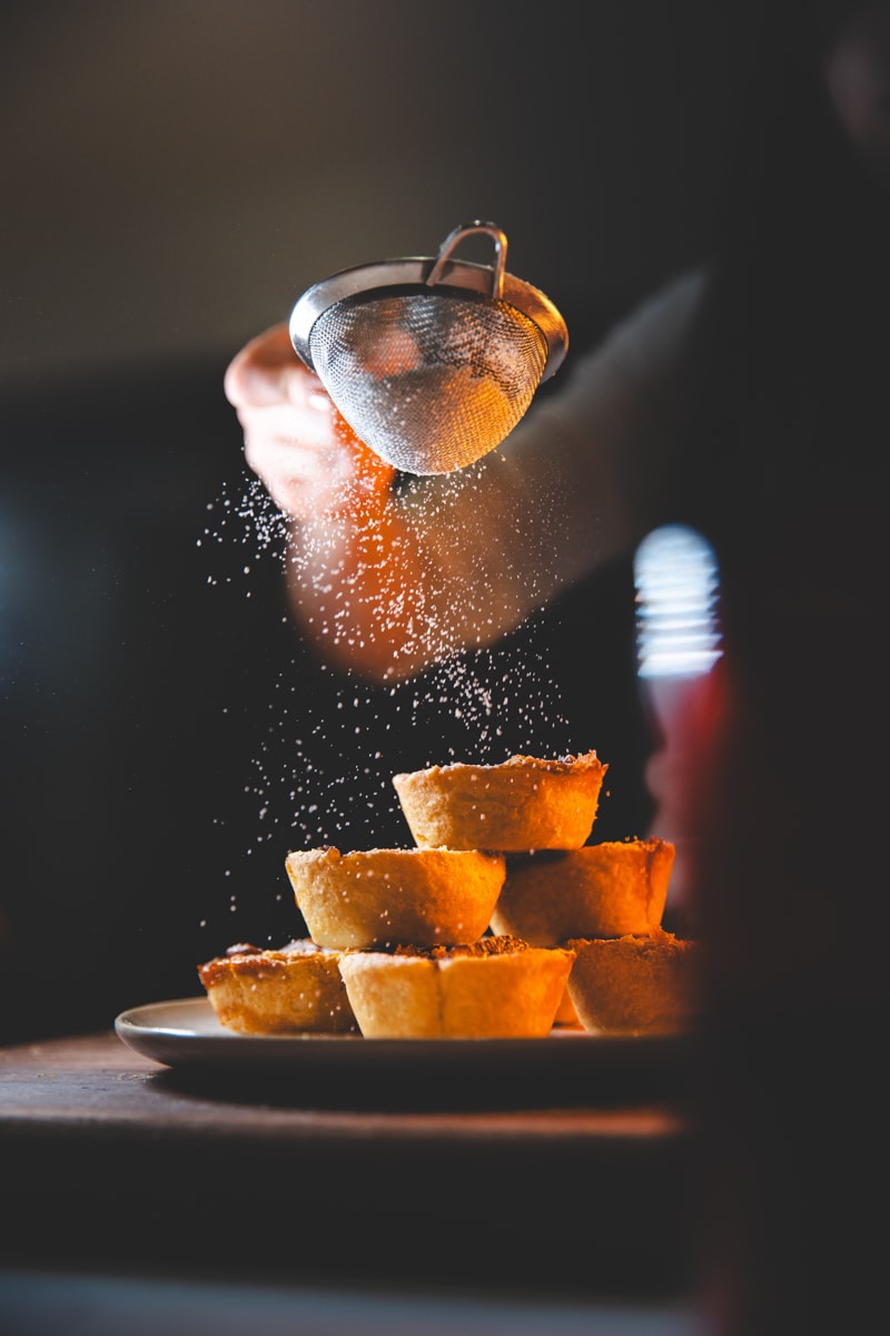 Icing Sugar on Gingerbread Treacle Pies - Georgie Eats