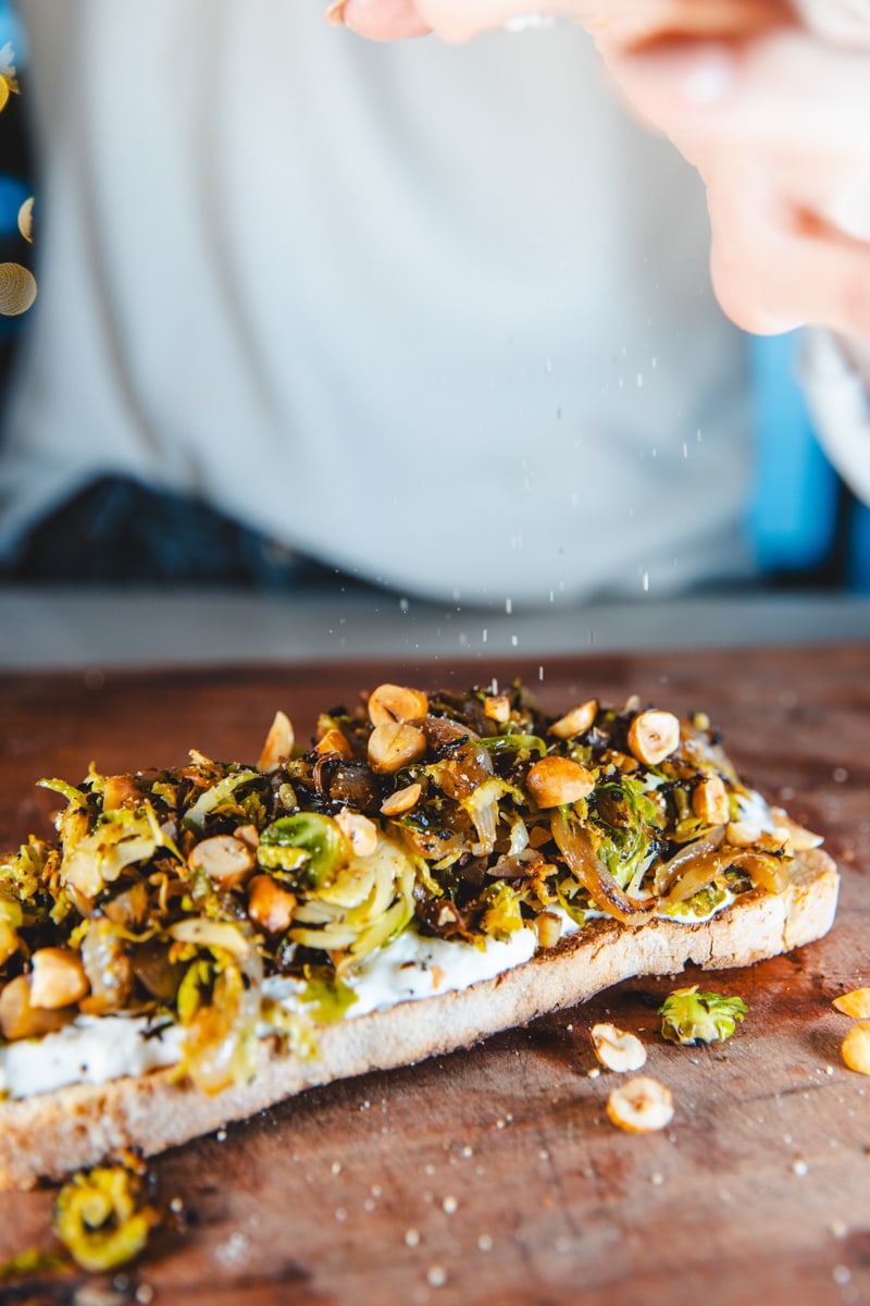 Sticky Onions & Sprouts On Toast - Georgie Eats