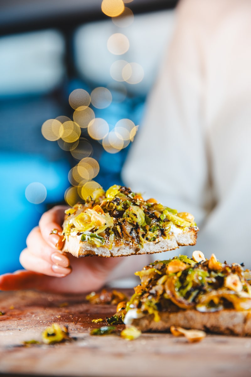 A slice of Sticky Onions & Sprouts On Toast - Georgie Eats