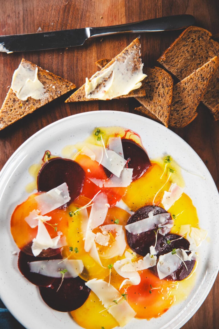 Beetroot Carpaccio with Blood Orange Dressing I Georgie Eats