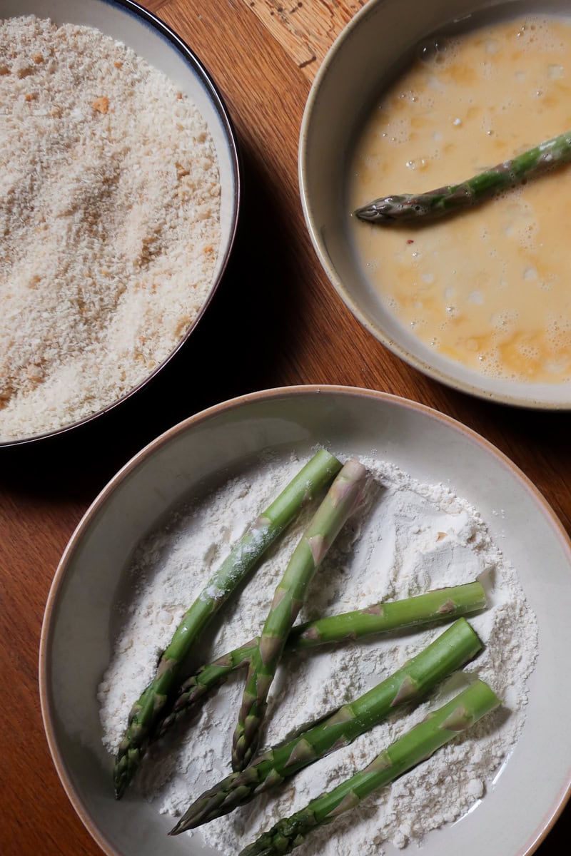 Coating Asparagus in Breadcrumbs - Georgie Eats