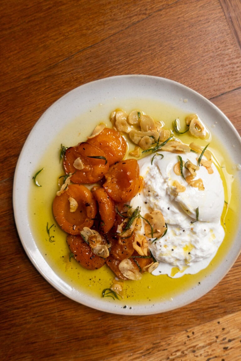 Honeyed Apricots & Burrata - Georgie Eats