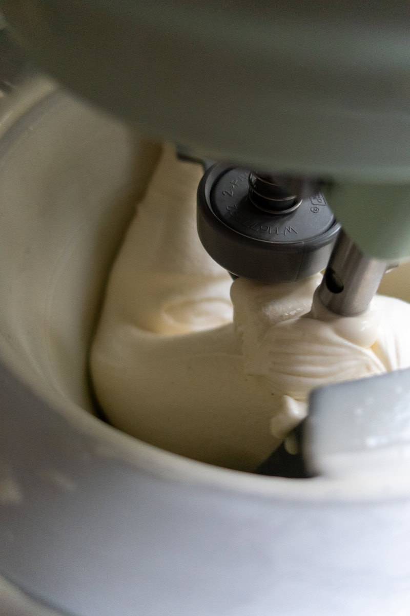 Carrot Cake Ice Cream churning in ice cream maker - Georgie Eats