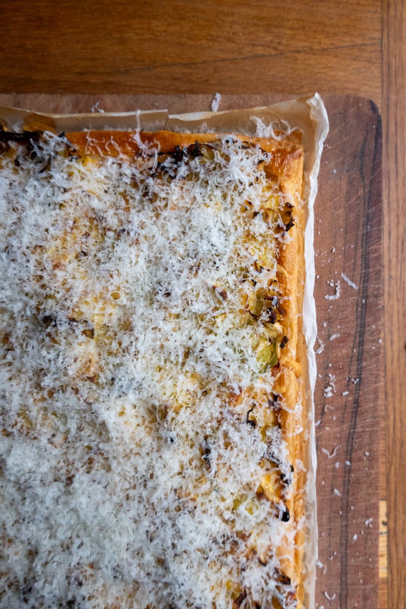Leek, Gruyere & Parmesan Tart - Georgie Eats