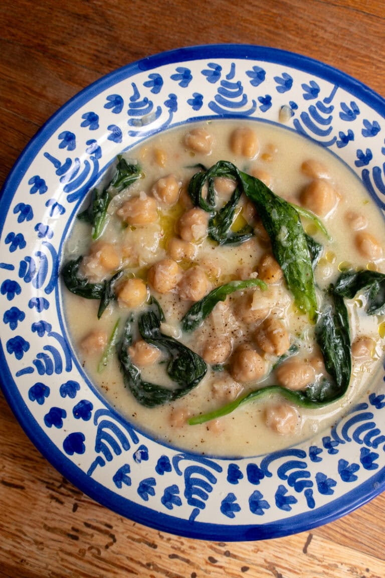 Pecorino Chickpeas, Wild Garlic with bread