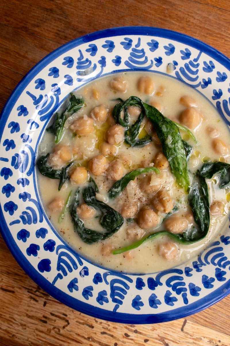 Pecorino Chickpeas, Wild Garlic with bread
