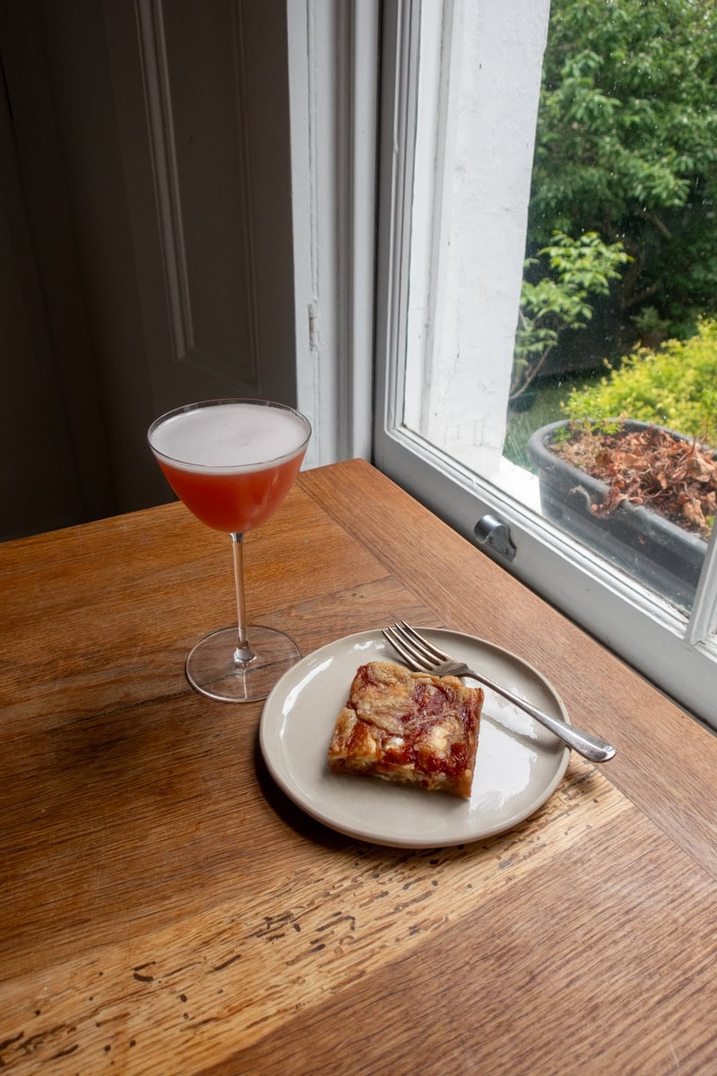 Rhubarb, Cardamom & White Chocolate Blondies - Georgie Mullen