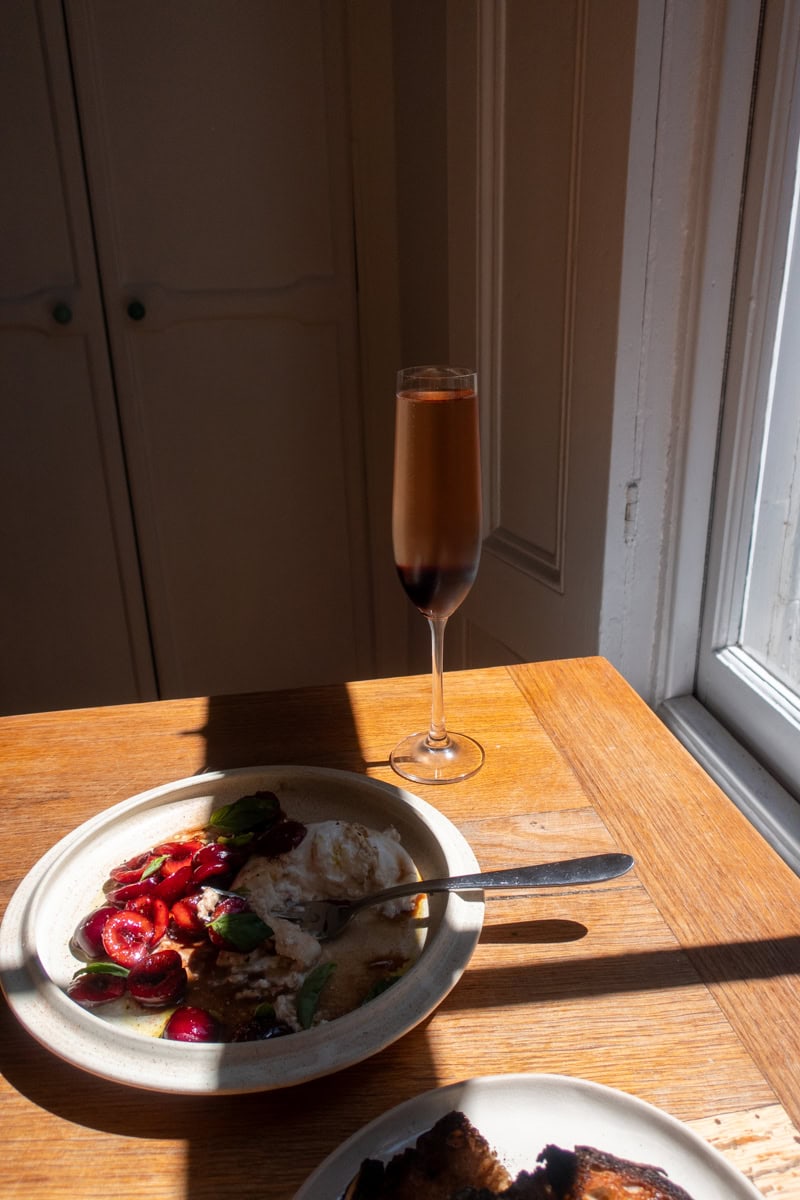 Balsamic Macerated Cherries, Burrata and a Kirsch Royale | Georgie Mullen